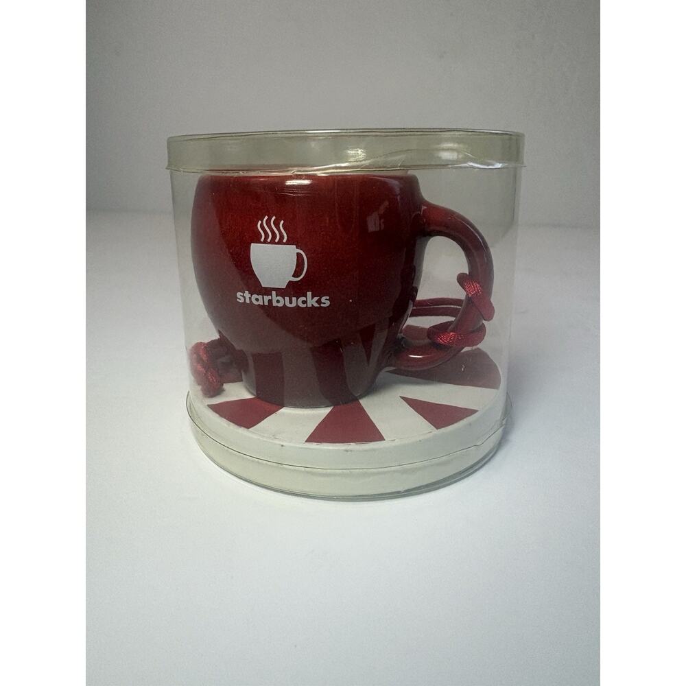 Starbucks Red Barista Abbey ll Mini Coffee Mug Christmas Collectible Ornament